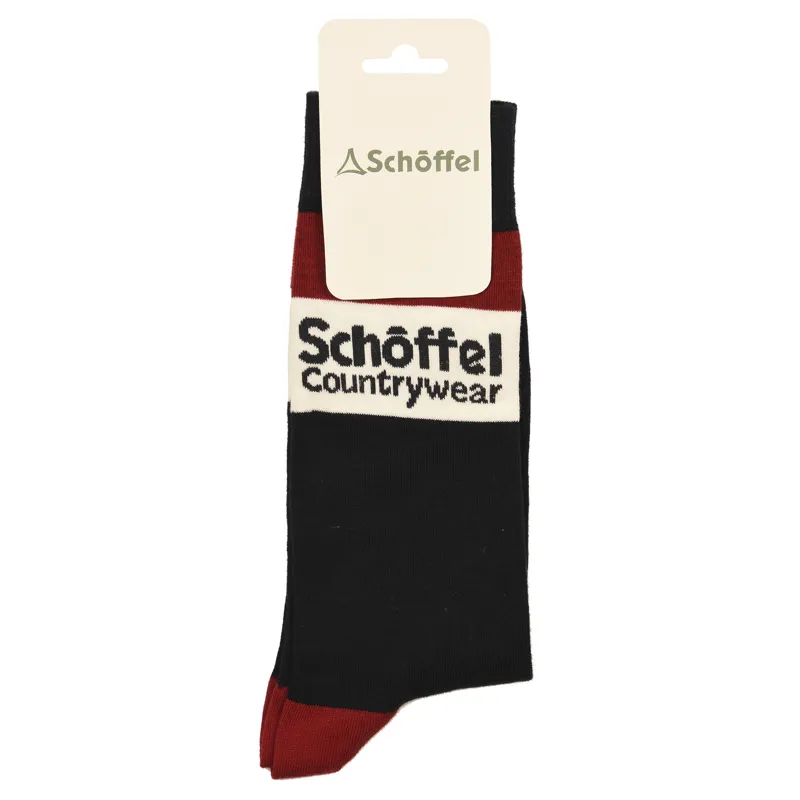 Schoffel Mens Single Cotton Sock - Bordeaux Heritage